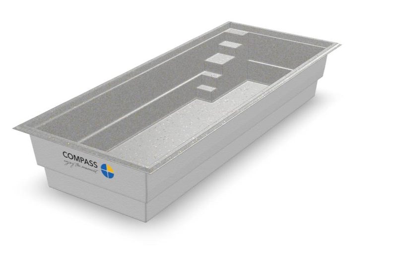 Werksbild der Beckenschale Aqua Nova 84 mit Seitentreppe